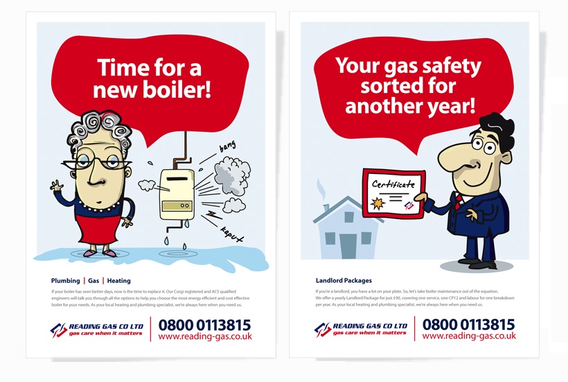 Graphic design and posters for Reading Gas